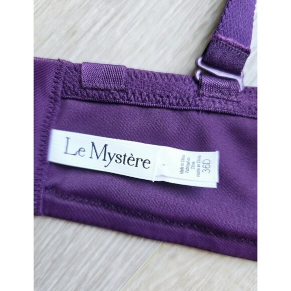 Le Mystere Infinite Possibilities Plunge Purple Underwire Molded Padded Bra 36D - Picture 9 of 10